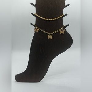 Gold Butterfly Ankle Bracelet